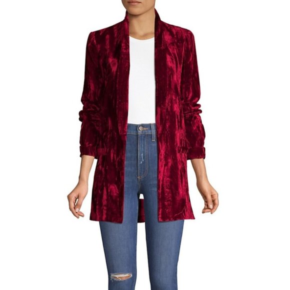 Alice + Olivia Jackets & Blazers - Alice + Olivia Kylie Velvet Shawl Blazer Red Size S